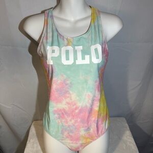 Polo Ralph Lauren Tie Dye One Piece Swimsuit Racerback Size 16